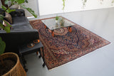 old rug, antique rug, Turkish rug, Portland, Oregon, rug store, rug shop, local shop, bright colors, wild shaman, large rug, area rug, red rug, bold color, dark navy