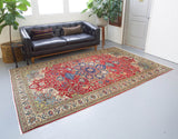 old rug, antique rug, Turkish rug, Portland, Oregon, rug store, rug shop, local shop, bright colors, wild shaman, large rug, area rug, red rug, bold color, burgundy, dark red