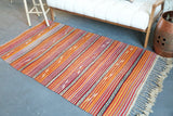 Old Anatolian Cicim Kilim 3.5ftx6.3ft