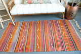 Old Anatolian Cicim Kilim 3.5ftx6.3ft