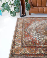 old rug, antique rug, earthy colors, faded colors, Turkish rug, vintage rug, soft rug, Portland, Oregon, rug store, rug shop, local shop, pile rug, ottoman rug, oriental rug, floral rug
