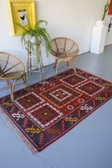 Vintage Çanakkale Rug 4.3ftx6.10ft