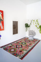 Vintage Oushak Esme Kilim 5.8ftx10.3ft