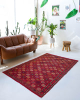 Vintage kilim rug in living room setting, bright colors, wild shaman, soft rug, bold color, Portland, Oregon, rug store, rug shop, local shop, vintage rug, modern kilim, warm colors