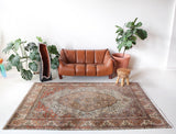 old rug, antique rug, earthy colors, faded colors, Turkish rug, vintage rug, soft rug, Portland, Oregon, rug store, rug shop, local shop, pile rug, ottoman rug, oriental rug, floral rug