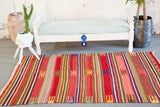 Old Milas Parmakli Kilim 4.3ftx6.8ft