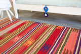 Old Milas Parmakli Kilim 4.3ftx6.8ft