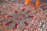 old rug, antique rug, Turkish rug, Portland, Oregon, rug store, rug shop, local shop, bright colors, wild shaman, large rug, area rug, red rug, bold color, peach, green, bright color