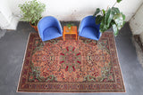 old rug, antique rug, Turkish rug, Portland, Oregon, rug store, rug shop, local shop, bright colors, wild shaman, large rug, area rug, red rug, bold color, peach, green, bright color