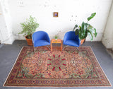 old rug, antique rug, Turkish rug, Portland, Oregon, rug store, rug shop, local shop, bright colors, wild shaman, large rug, area rug, red rug, bold color, peach, green, bright color