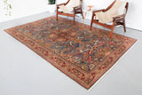 old rug, antique rug, Turkish rug, Portland, Oregon, rug store, rug shop, local shop, bright colors, wild shaman, large rug, area rug, red rug, bold color, peach, petrol blue, bright color