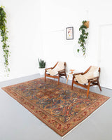 old rug, antique rug, Turkish rug, Portland, Oregon, rug store, rug shop, local shop, bright colors, wild shaman, large rug, area rug, red rug, bold color, peach, petrol blue, bright color