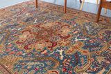 old rug, antique rug, Turkish rug, Portland, Oregon, rug store, rug shop, local shop, bright colors, wild shaman, large rug, area rug, red rug, bold color, peach, petrol blue, bright color