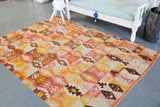 Old Denizli Tavas Kilim 5.6ftx7.9ft