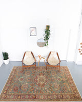 floral rug, pile rug, turkish rug, vintage rug, portland, rug shop, wild shaman, area rug, worn out rug, earthy rug