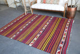 Vintage Anatolian Kilim 5.7ftx7.10ft