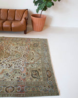 old rug, antique rug, earthy colors, faded colors, Turkish rug, vintage rug, soft rug, Portland, Oregon, rug store, rug shop, local shop, pile rug, ottoman rug, oriental rug, floral rug