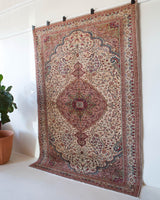 old rug, antique rug, earthy colors, faded colors, Turkish rug, vintage rug, soft rug, Portland, Oregon, rug store, rug shop, local shop, pile rug, ottoman rug, oriental rug, floral rug