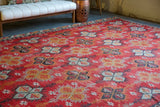 old rug, antique rug, earthy colors, faded colors, Turkish rug, vintage rug, flat weave, kilim rug, large area rug, square rug, Wild Shaman, Portland, Oregon, rug store, rug shop, local shop