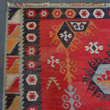old rug, antique rug, earthy colors, faded colors, Turkish rug, vintage rug, flat weave, kilim rug, large area rug, square rug, Wild Shaman, Portland, Oregon, rug store, rug shop, local shop