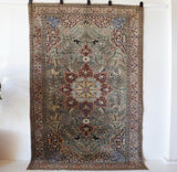 old rug, antique rug, earthy colors, faded colors, Turkish rug, vintage rug, soft rug, Portland, Oregon, rug store, rug shop, local shop, pile rug, ottoman rug, oriental rug, floral rug