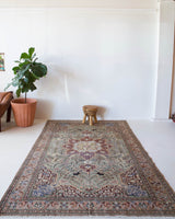 old rug, antique rug, earthy colors, faded colors, Turkish rug, vintage rug, soft rug, Portland, Oregon, rug store, rug shop, local shop, pile rug, ottoman rug, oriental rug, floral rug