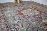 old rug, antique rug, earthy colors, faded colors, Turkish rug, vintage rug, soft rug, Portland, Oregon, rug store, rug shop, local shop, pile rug, ottoman rug, oriental rug, floral rug