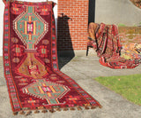 Vintage Kars Kilim 4.11x13.8ft