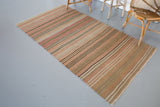 Vintage Anatolian Kilim 3.7ftx6.7ft