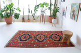 Vintage caucasian rug in a living room setting, pile rug, Turkish rug, vintage rug, portland, rug shop, bright colors, wild shaman, soft rug, bold color, Portland, Oregon, rug store, rug shop, local shop, soft rug, pastel colors, faded colors
