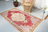 Old Turkish Anatolian Rug 3.7ftx6.3ft