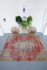 Vintage Isparta Rug 7.3ftx9ft