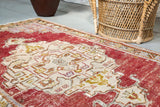 Old Turkish Anatolian Rug 3.7ftx6.3ft
