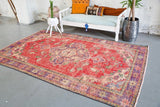 Vintage Demirci Oushak Rug 5.10ftx9.4ft