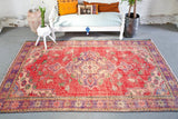 Vintage Demirci Oushak Rug 5.10ftx9.4ft