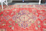 Vintage Demirci Oushak Rug 5.10ftx9.4ft