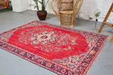 Vintage Demirci Oushak Rug 5.8ftx8ft