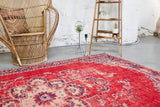 Vintage Demirci Oushak Rug 5.8ftx8ft