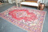 Old Demirci Oushak Rug 6.3ftx9.6ft