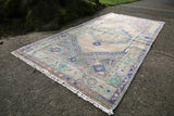 Vintage Faded Anatolian Turkish Rug