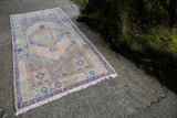 Vintage Faded Anatolian Turkish Rug