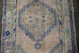 Vintage Faded Anatolian Turkish Rug