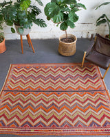 Turkish rug, vintage rug, flat weave, kilim rug, large area rug, square rug, Wild Shaman, Portland, Oregon, rug store, rug shop, local shop, bright colors, area rug, orange rug, bold color