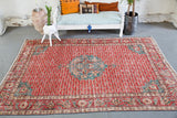 Old Demirci Oushak Rug 6.7ftx9.9ft