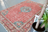 Old Demirci Oushak Rug 6.7ftx9.9ft