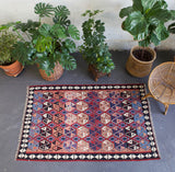 Turkish rug, vintage rug, flat weave, kilim rug, large area rug, square rug, Wild Shaman, Portland, Oregon, rug store, rug shop, local shop, bright colors, area rug, bold color