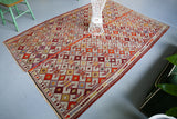 Old Anatolian Cicim Kilim Rug 5.5ftx8ft