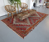 Old Anatolian Cicim Kilim Rug 6ftx9.5ft