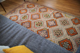 Vintage Mersin Mut Cicim Kilim 4.1x7.6ft