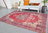 Vintage Demirci Oushak Rug 6.6ftx9.6ft